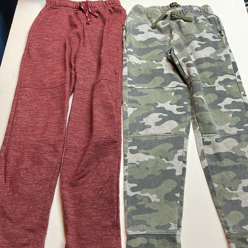 Bundle of two boys Lee jogger pants size 10/12 with pockets and drawstring waist